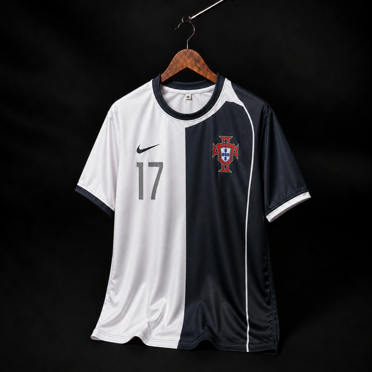 portugal black & white concept football jersey portugal black & white concept football jersey
